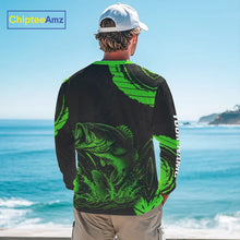 Load image into Gallery viewer, Personalized Bass Fishing Jerseys, Bass Fishing Scale Long Sleeve Shirt| Green NHT386