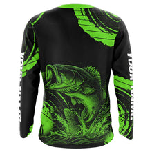 Load image into Gallery viewer, Personalized Bass Fishing Jerseys, Bass Fishing Scale Long Sleeve Shirt| Green NHT386