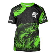 Load image into Gallery viewer, Personalized Bass Fishing Jerseys, Bass Fishing Scale T-Shirt| Green NHT386