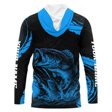 Load image into Gallery viewer, Personalized Bass Fishing Jerseys, Bass Fishing Scale Long Sleeve Shirt| Blue NHT387