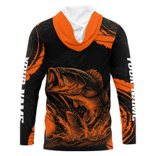 Load image into Gallery viewer, Personalized Bass Fishing Jerseys, Bass Fishing Scale Long Sleeve Shirt| Orange NHT388