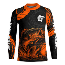Load image into Gallery viewer, Personalized Bass Fishing Jerseys, Bass Fishing Scale Long Sleeve Shirt| Orange NHT388