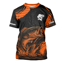 Load image into Gallery viewer, Personalized Bass Fishing Jerseys, Bass Fishing Scale T-Shirt| Orange NHT388