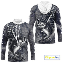 Load image into Gallery viewer, Personalized Bass Performance Fishing Shirts , Bass Compass Tournament Shirts NHT389