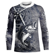 Load image into Gallery viewer, Personalized Bass Performance Fishing Shirts , Bass Compass Tournament Shirts NHT389
