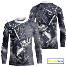 Load image into Gallery viewer, Personalized Bass Performance Fishing Shirts , Bass Compass Tournament Shirts NHT389