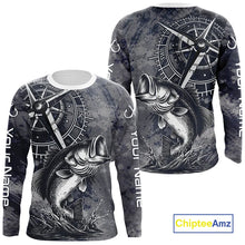 Load image into Gallery viewer, Personalized Bass Performance Fishing Shirts , Bass Compass Tournament Shirts NHT389