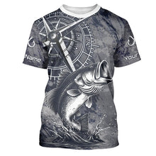 Load image into Gallery viewer, Personalized Bass Performance Fishing Shirts , Bass Compass Tournament Shirts NHT389