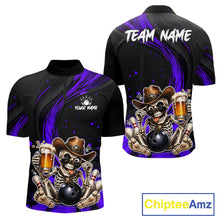 Load image into Gallery viewer, Black and purple sports jersey with skeleton design and 'Team Name' text on a white background.