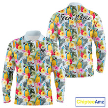 Load image into Gallery viewer, Funny Tropical Parrot Mens Golf Polo Shirt – Custom Name Shirt For Men, Summer Beach Vacation Outfit NHT858