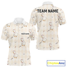 Load image into Gallery viewer, Personalized Argyle Funny Duck Pattern Polo Shirt - Custom Golf Team Gift