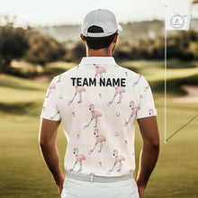 Load image into Gallery viewer, Personalized Argyle Funny Flamingo Pattern Polo Shirt - Custom Golf Team Gift