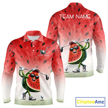Load image into Gallery viewer, Long-sleeve shirt with watermelon design and golf-themed graphics, featuring 'Chiptee Amz' branding.