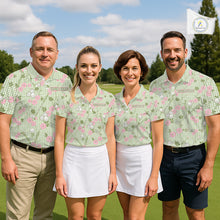 Load image into Gallery viewer, Floral Golf Polo Shirt Personalized Gingham Golf Shirt Custom Name Cute Golf Outfit For Mens Golf Gift NHT688