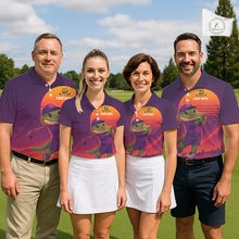 Load image into Gallery viewer, Personalized Alligator Golf Shirt - Retro Sunset Golf Polo Shirt For Men NHT1040