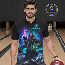 Load image into Gallery viewer, Custom Personalized Team Bowling Jersey With Name, Men's Grim Reaper Bowling Shirt &amp; Quarter Zip NHT1200