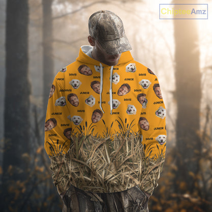 Custom Duck Hunting Shirt – Hunter & Dog Face and Name, Funny Personalized Gift NHT291