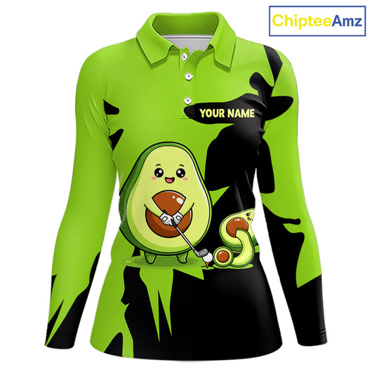 Green Golf Jerseys Funny Avocado Golf Shirts For Women Custom Golf Team Shirts For Golfers NHT893