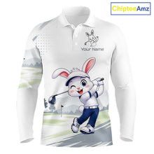 Load image into Gallery viewer, Custom Bunny Golf Polo Shirt – Personalized Rabbit Golf Shirt, Funny Golfer Gift For Men 