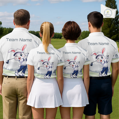 Custom Bunny Golf Polo Shirt – Personalized Rabbit Golf Shirt, Funny Golfer Gift For Men NHT1049
