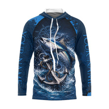 Load image into Gallery viewer, Custom Tuna Fishing Camo Long Sleeve Fishing Shirts, Personalized Tuna Fishing Shirt NHT400
