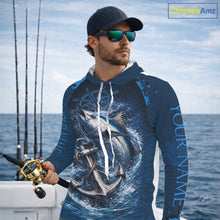 Load image into Gallery viewer, Custom Tuna Fishing Camo Long Sleeve Fishing Shirts, Personalized Tuna Fishing Shirt NHT400