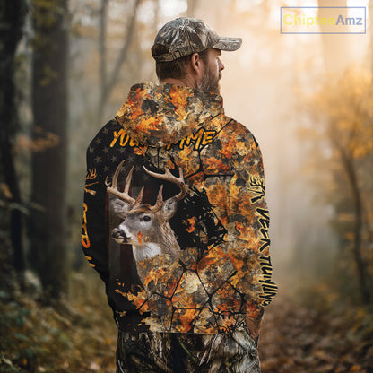 Deer Hunting Shirt US Flag 3D All Over Print Orange Black, Custom Name Personalized Gift NHT296