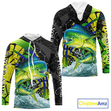 Load image into Gallery viewer, Personalized Mahi Mahi Fishing Jerseys 3D Long Sleeve Shirt, Fishing Gift  NHT402