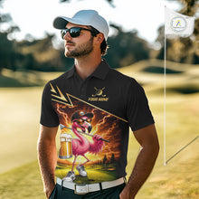 Load image into Gallery viewer, Funny Flamingo Mens Golf Polo Shirts Custom Golf And Beer Golf Apparel For Golfer NHT900