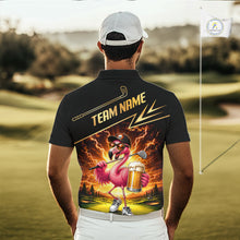 Load image into Gallery viewer, Funny Flamingo Mens Golf Polo Shirts Custom Golf And Beer Golf Apparel For Golfer NHT900