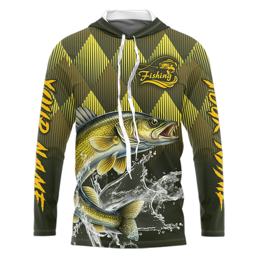 Custom Walleye Fishing Long Sleeve Tournament Fishing Shirts, Walleye Fishing Apparel NHT411