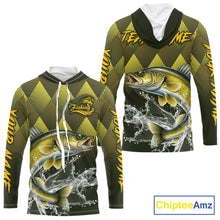 Load image into Gallery viewer, Custom Walleye Fishing Long Sleeve Tournament Fishing Shirts, Walleye Fishing Apparel NHT411