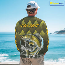 Load image into Gallery viewer, Custom Walleye Fishing Long Sleeve Tournament Fishing Shirts, Walleye Fishing Apparel NHT411