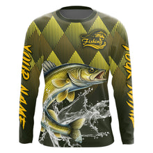 Load image into Gallery viewer, Custom Walleye Fishing Long Sleeve Tournament Fishing Shirts, Walleye Fishing Apparel NHT411