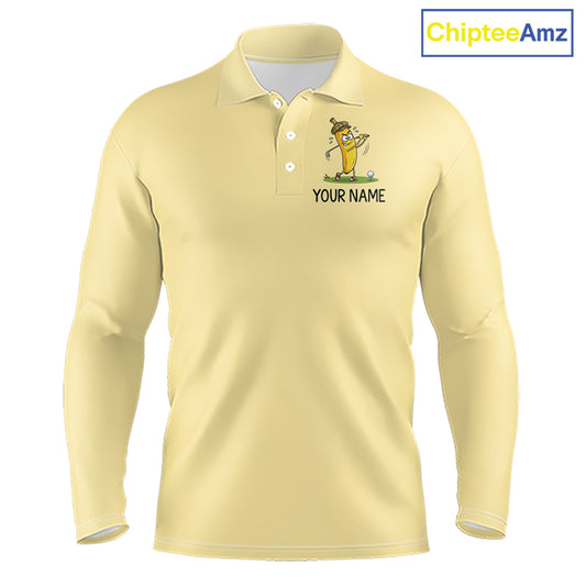Funny Banana Mens Golf Polo Shirt, Custom Golf Polo For Men, Golf Jersey For Golf Lovers NHT906