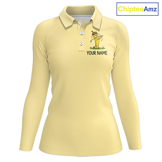 Funny Banana Womens Golf Polo Shirt, Custom Golf Polo For Women, Golf Jersey For Golf Lovers NHT906