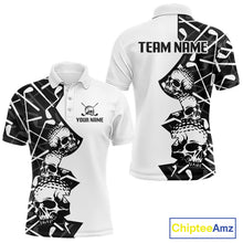 Load image into Gallery viewer, Custom Skull Mens Golf Polo Shirt Personalized Name, Golf Team Polo Jersey| Black 