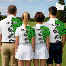 Load image into Gallery viewer, Custom Skull Mens Golf Polo Shirt Personalized Name, Golf Team Polo Jersey| Green NHT1062