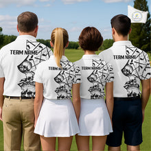 Load image into Gallery viewer, Custom Skull Womens Golf Polo Shirt Personalized Name, Golf Team Polo Jersey| White NHT1064