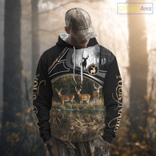 Load image into Gallery viewer, Personalized Whitetail Deer Hunting 3D All Over Printed Hoodie Brown Camouflage, Hunting Gift NHT366