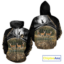 Load image into Gallery viewer, Personalized Whitetail Deer Hunting 3D All Over Printed Hoodie Brown Camouflage, Hunting Gift NHT366