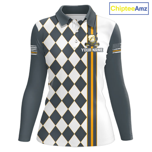 Personalized Womens Golf Polo Shirt Beer And Golf Ball Graphic Custom Team Name Golf Jersey|White 