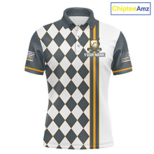 Load image into Gallery viewer, Personalized Mens Golf Polo Shirt Beer And Golf Ball Graphic Custom Team Name Golf Jersey|White 
