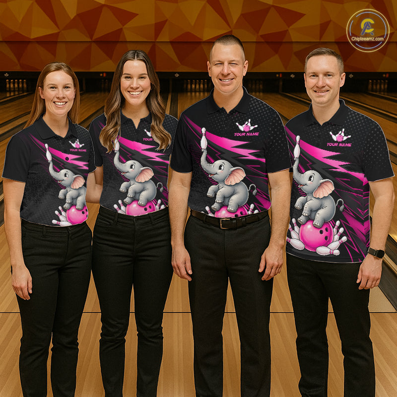 Custom Bowling League Shirt, Team Bowling Jersey With Custom Name For Men|Pink NHT1245