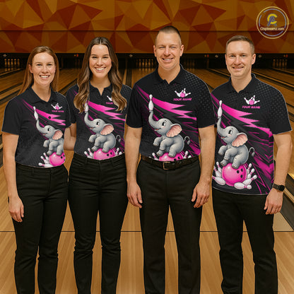 Custom Bowling League Shirt, Team Bowling Jersey With Custom Name For Men|Pink NHT1245