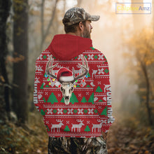 Load image into Gallery viewer, Funny Ugly Sweater Pattern Skull Deer Hunting Custom All Over Print Shirts NHT302
