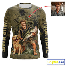 Load image into Gallery viewer, Custom Father's Day Bass Fishing Shirts With Face, Personalized Custom Photo Funny Fishing Shirt|Dark NHT916