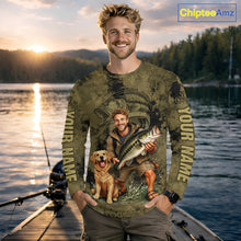 Load image into Gallery viewer, Custom Father's Day Bass Fishing Shirts With Face, Personalized Custom Photo Funny Fishing Shirt|Dark NHT916