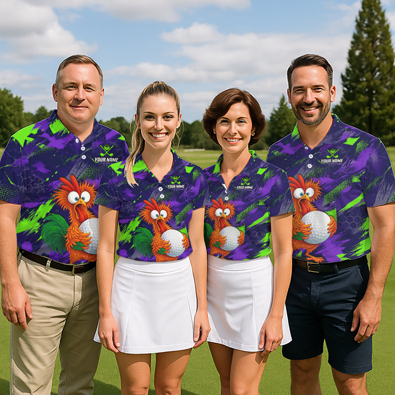Personalized Funny Chicken Golf Polo Shirt Custom Team Name Golf Gift For Women NHT1246