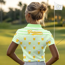 Load image into Gallery viewer, Funny Skull Golf Polo Shirts Beer Green Argyle Pattern Custom Name Skull Playing Golf Apparel NBT630